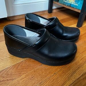 Black Leather Dansko Clogs
